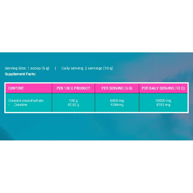 MIAMI VIBES PURE CREATINE MONOHYDRATE 300 G. - Image 2